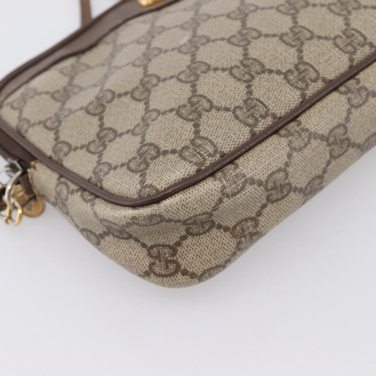 GUCCI GG Supreme Shoulder Bag PVC Beige Gold 97 02 068 Auth 202878