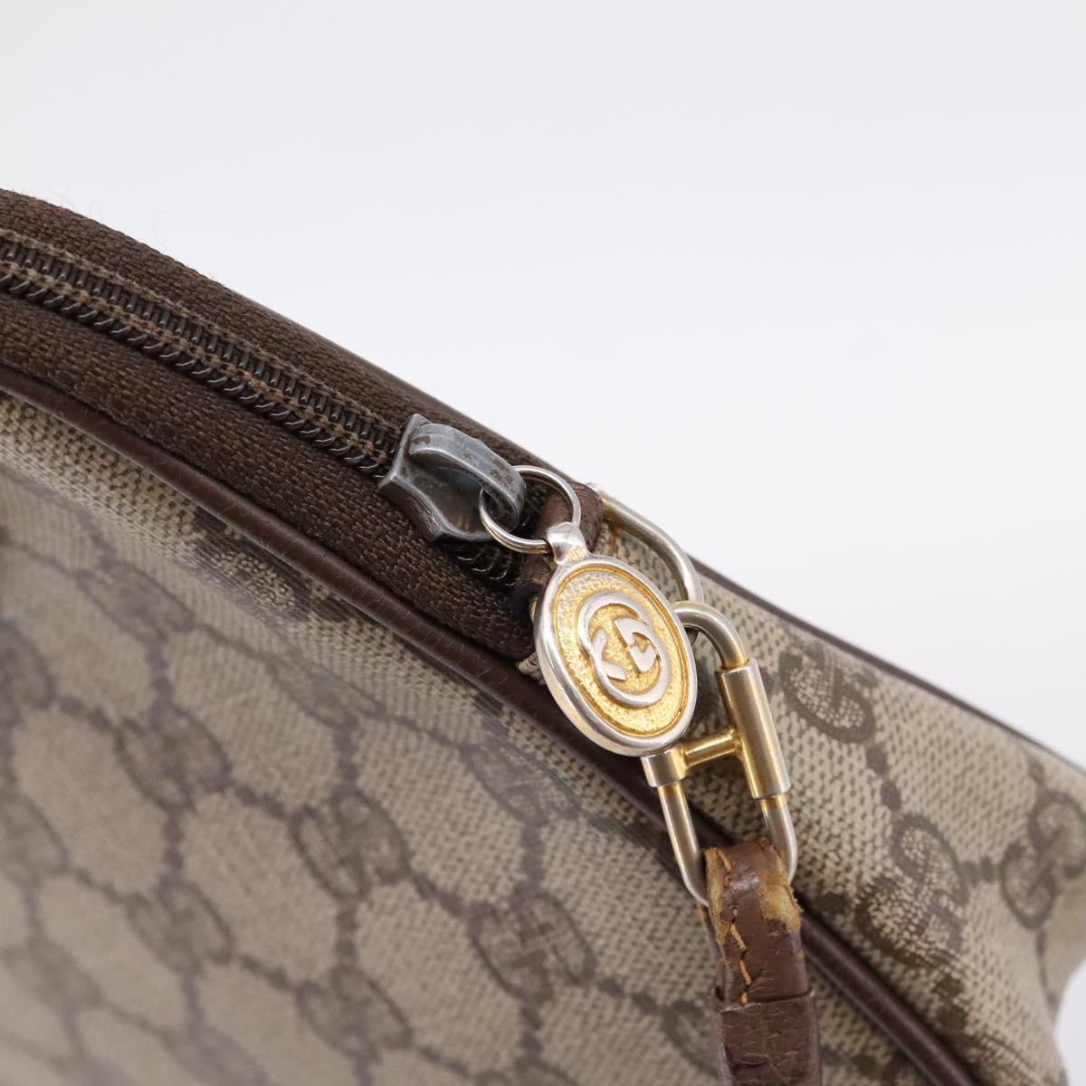 GUCCI GG Supreme Shoulder Bag PVC Beige Gold 97 02 068 Auth 202878