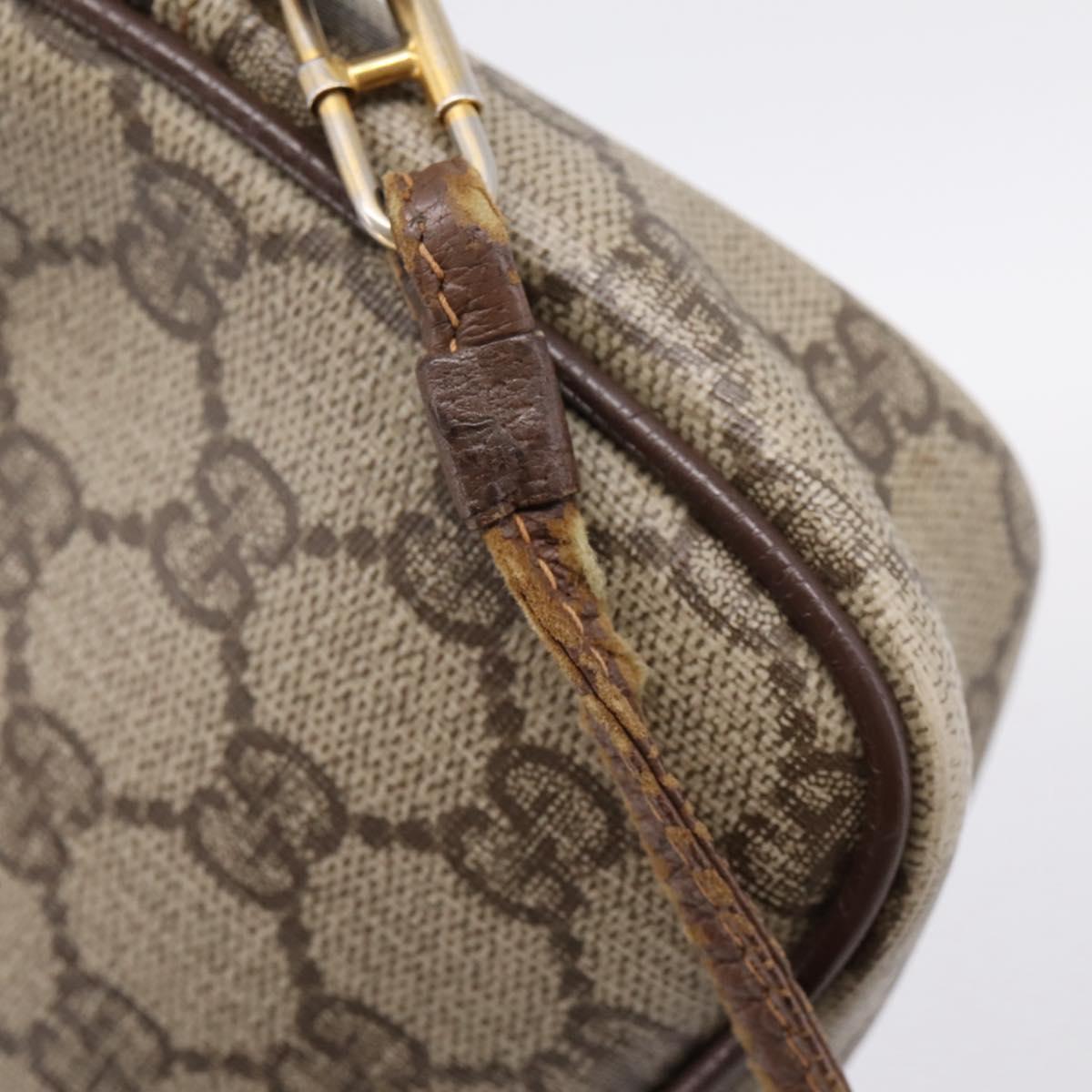 GUCCI GG Supreme Shoulder Bag PVC Beige Gold 97 02 068 Auth 202878