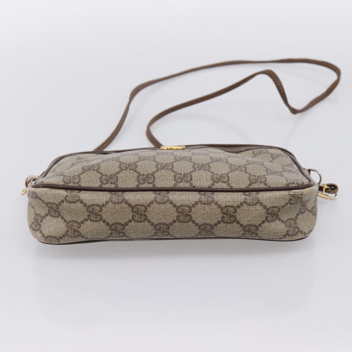 GUCCI GG Supreme Shoulder Bag PVC Beige Gold 97 02 068 Auth 202878