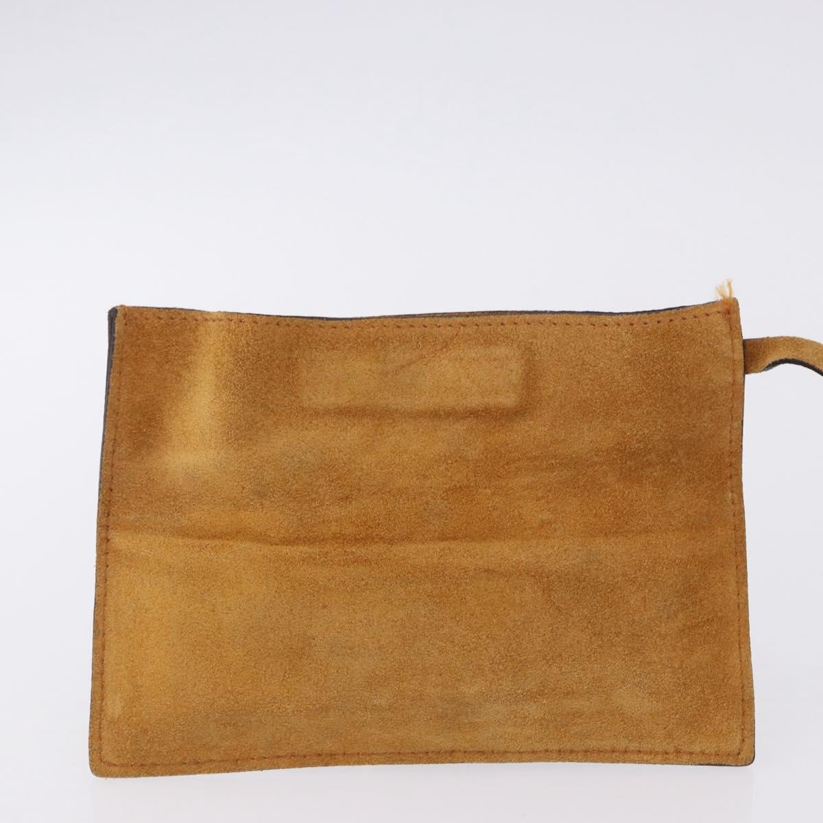 FENDI Hand Bag Suede Beige Auth 202880