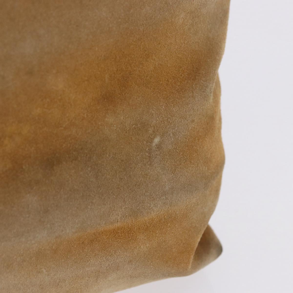 FENDI Hand Bag Suede Beige Auth 202880