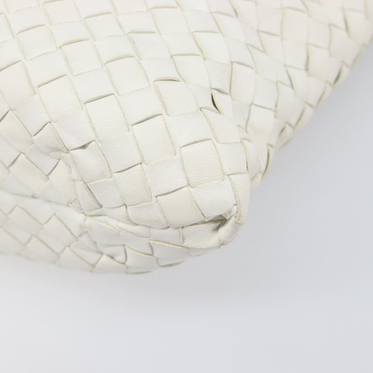 BOTTEGA VENETA INTRECCIATO Hand Bag Leather White 162112 Auth 202883V