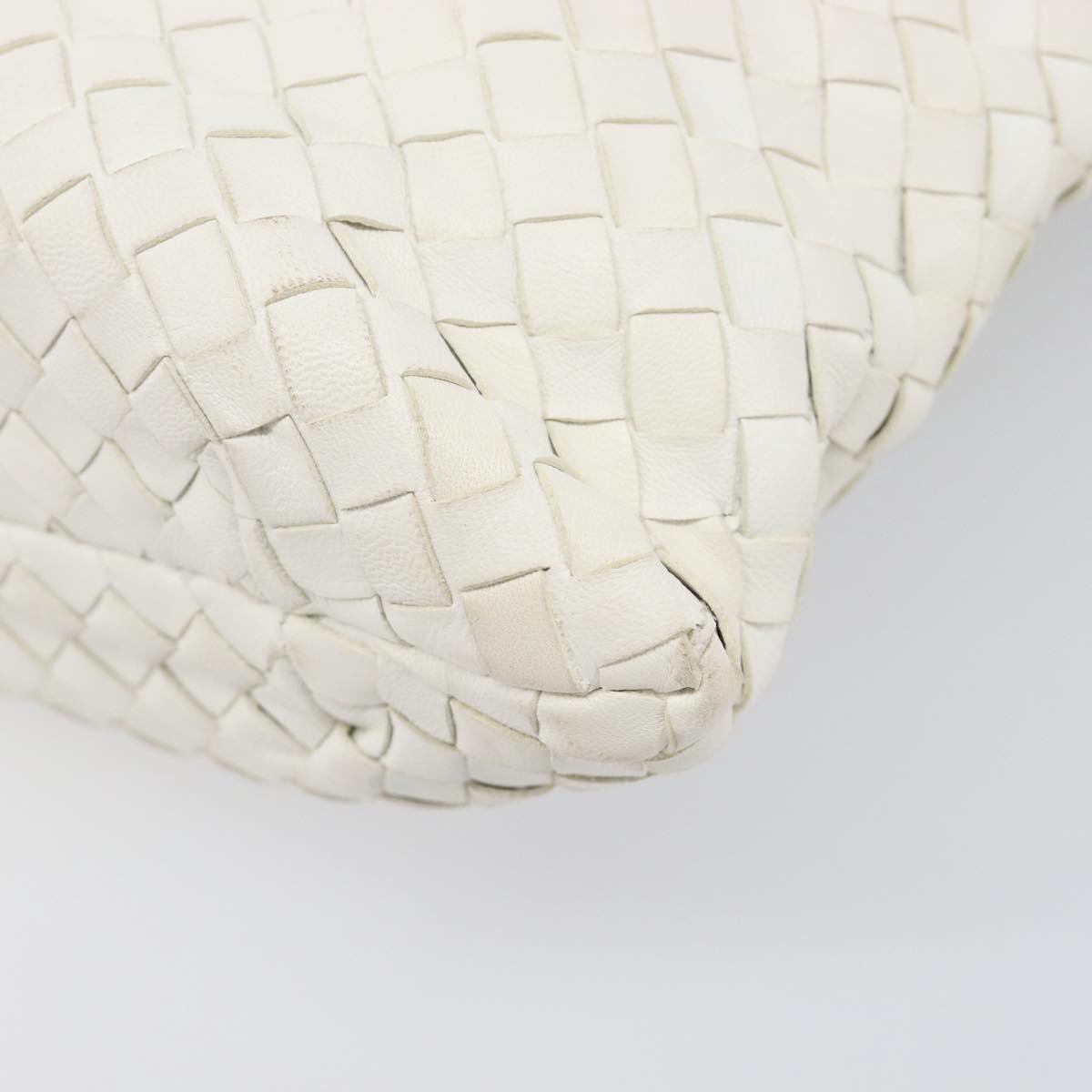 BOTTEGA VENETA INTRECCIATO Hand Bag Leather White 162112 Auth 202883V