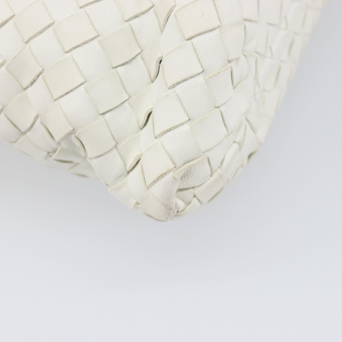 BOTTEGA VENETA INTRECCIATO Hand Bag Leather White 162112 Auth 202883V