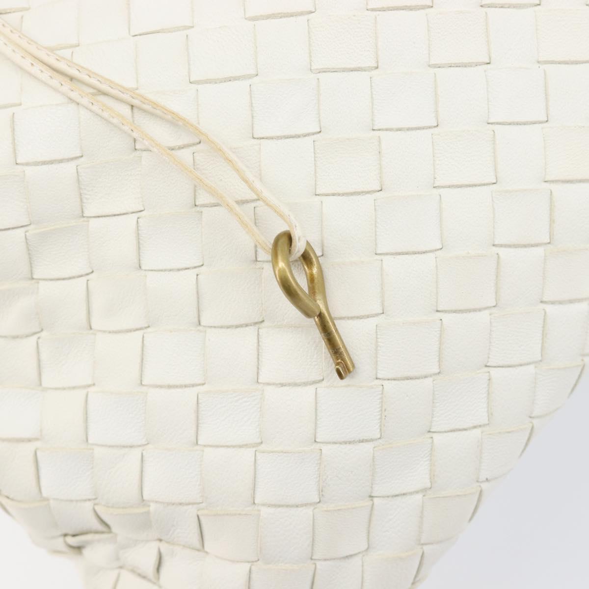 BOTTEGA VENETA INTRECCIATO Hand Bag Leather White 162112 Auth 202883V