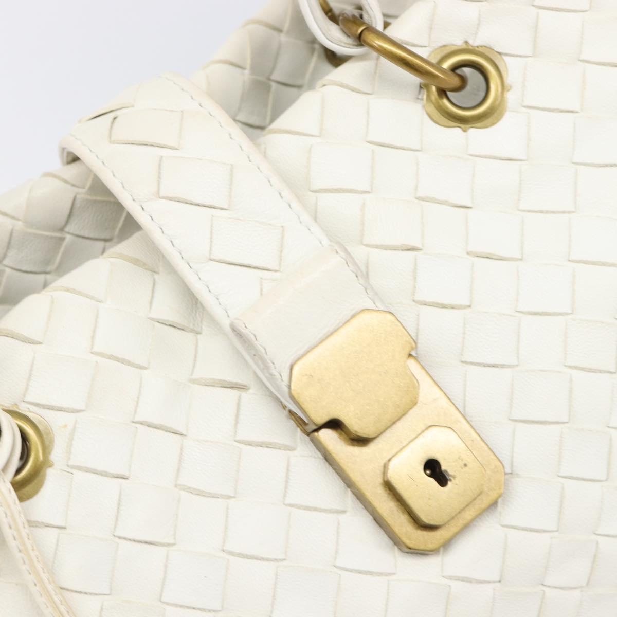 BOTTEGA VENETA INTRECCIATO Hand Bag Leather White 162112 Auth 202883V
