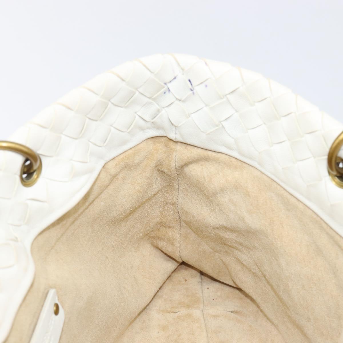 BOTTEGA VENETA INTRECCIATO Hand Bag Leather White 162112 Auth 202883V