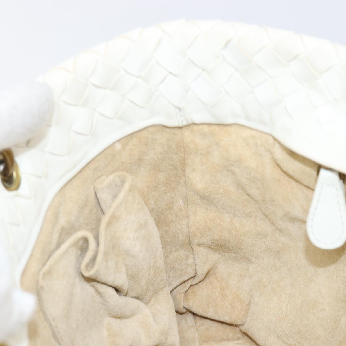 BOTTEGA VENETA INTRECCIATO Hand Bag Leather White 162112 Auth 202883V