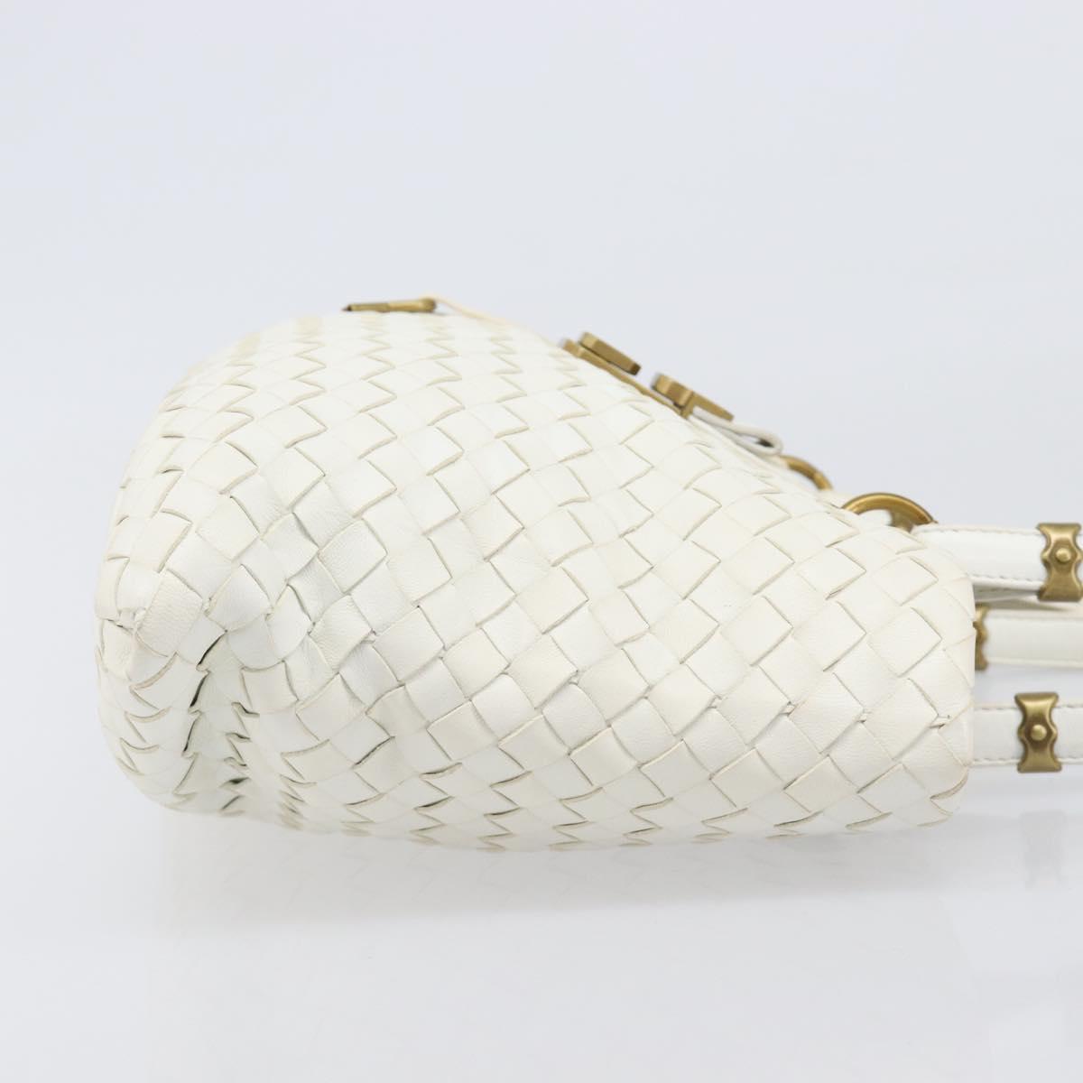 BOTTEGA VENETA INTRECCIATO Hand Bag Leather White 162112 Auth 202883V