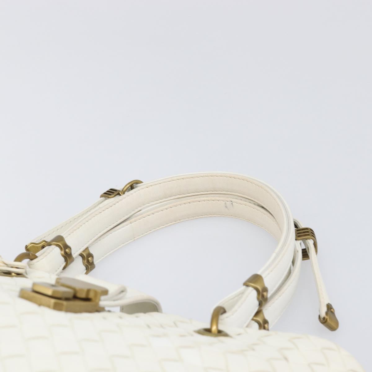 BOTTEGA VENETA INTRECCIATO Hand Bag Leather White 162112 Auth 202883V