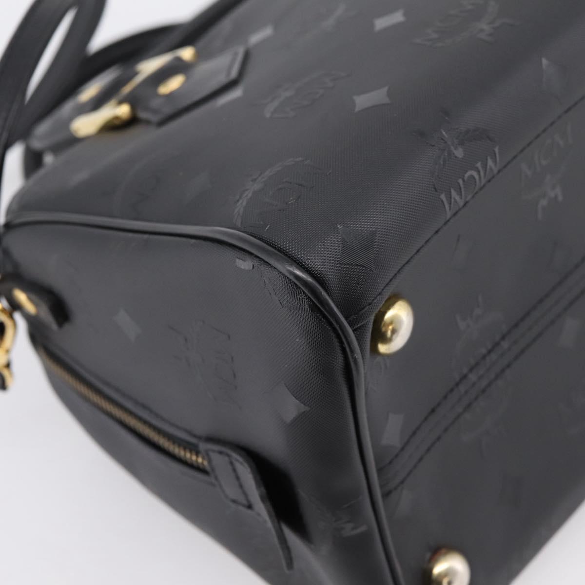 MCM Vicetos Logogram Hand Bag PVC Leather 2way Black Gold Auth 202886A