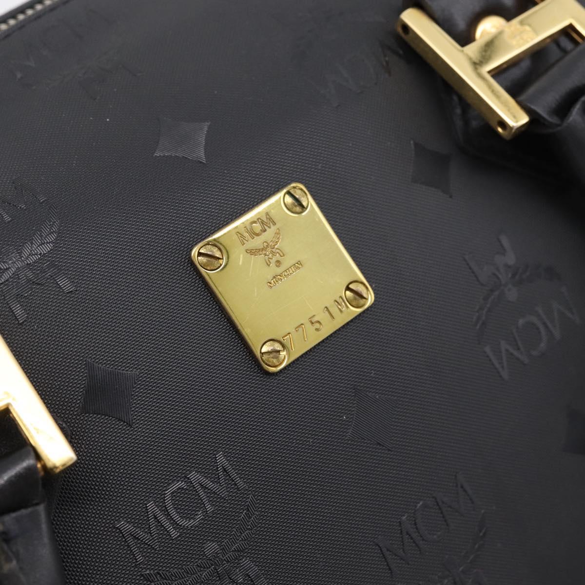 MCM Vicetos Logogram Hand Bag PVC Leather 2way Black Gold Auth 202886A