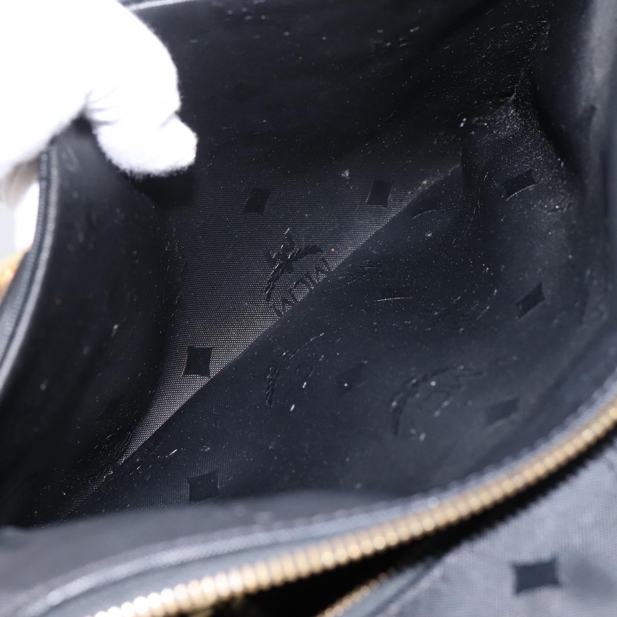 MCM Vicetos Logogram Hand Bag PVC Leather 2way Black Gold Auth 202886A