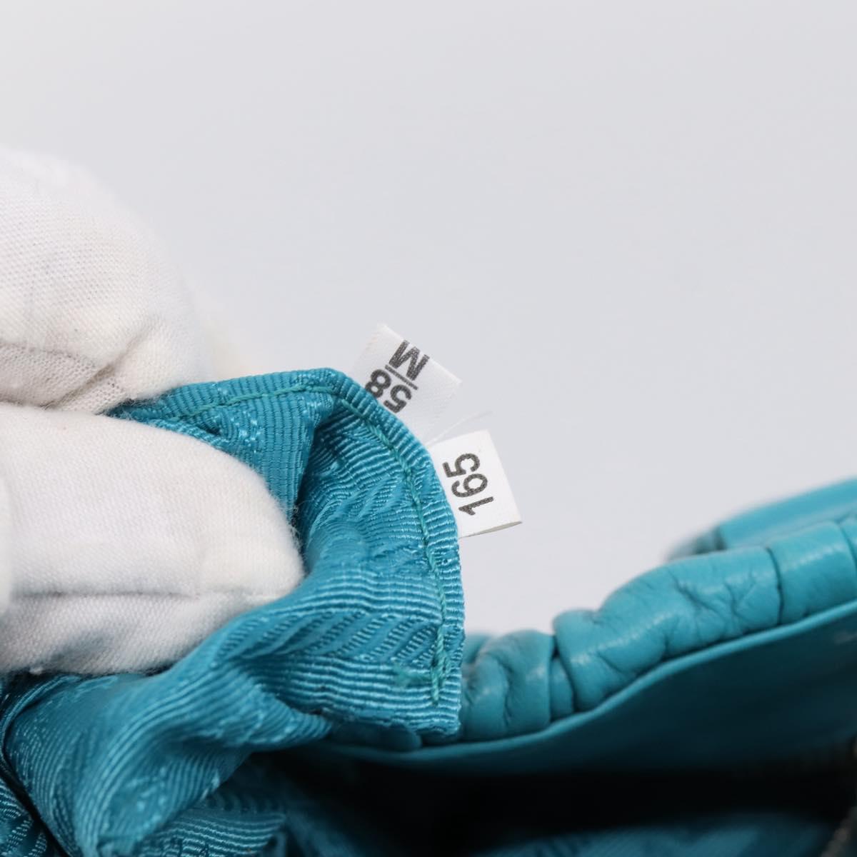 PRADA Matelasse Hand Bag Nylon 2way Turquoise Blue Silver Auth 202888V