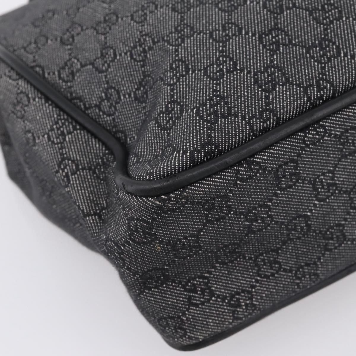 GUCCI GG Canvas Tote Bag Black Gold 92731 Auth 202890A
