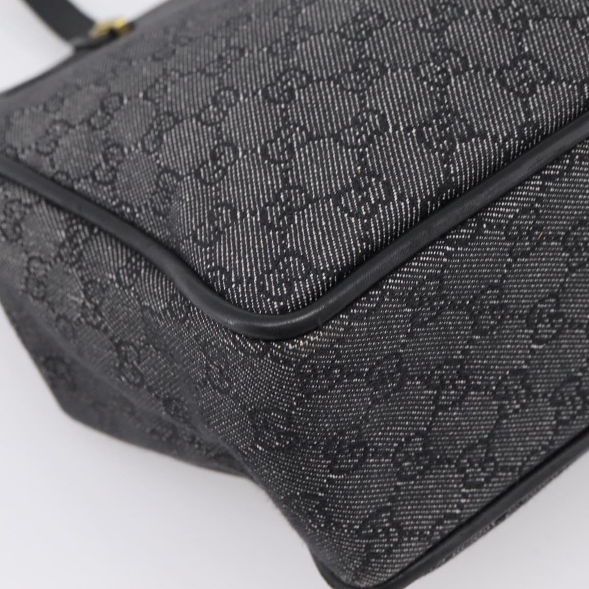 GUCCI GG Canvas Tote Bag Black Gold 92731 Auth 202890A