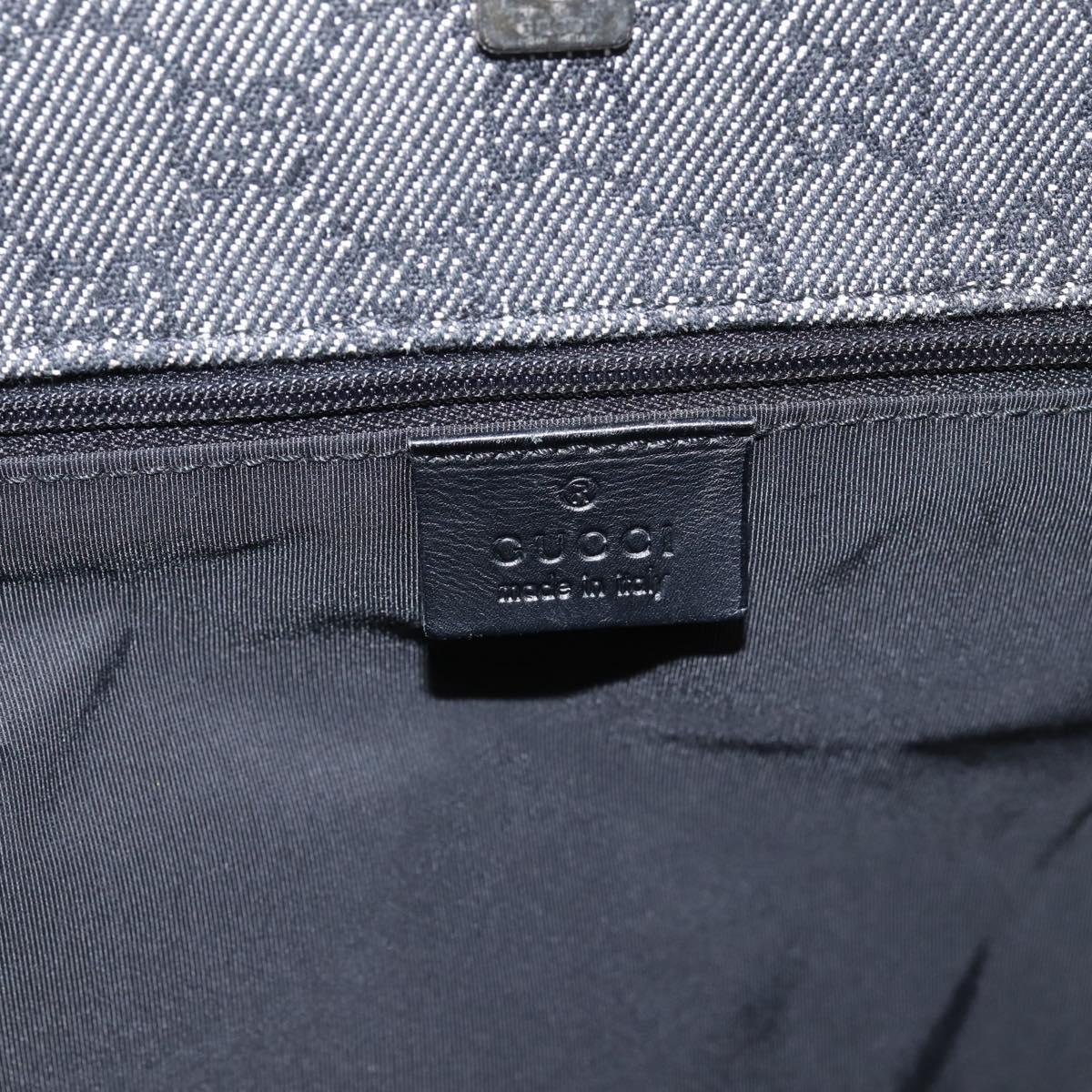 GUCCI GG Canvas Tote Bag Black Gold 92731 Auth 202890A