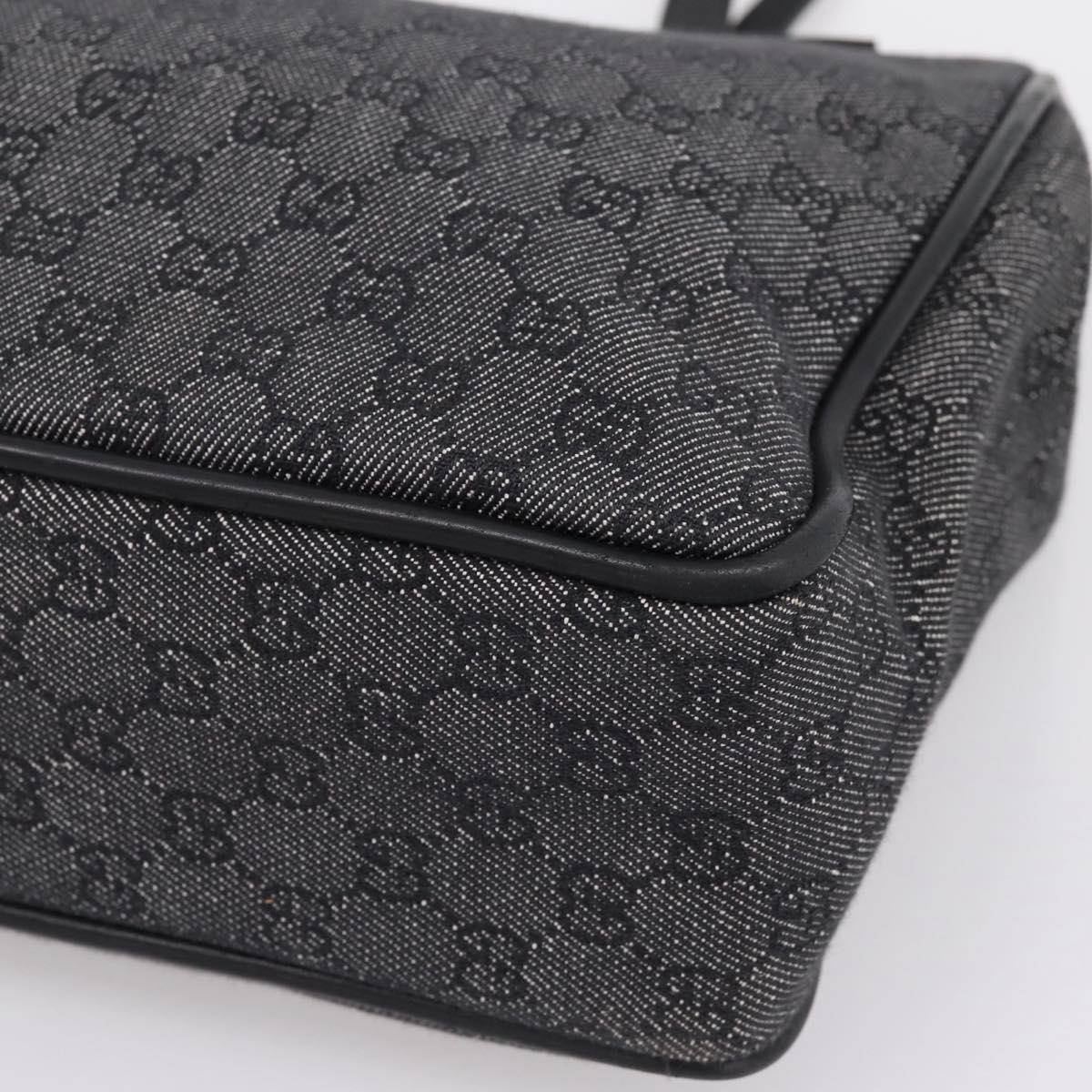 GUCCI GG Canvas Tote Bag Black Gold 92731 Auth 202890A