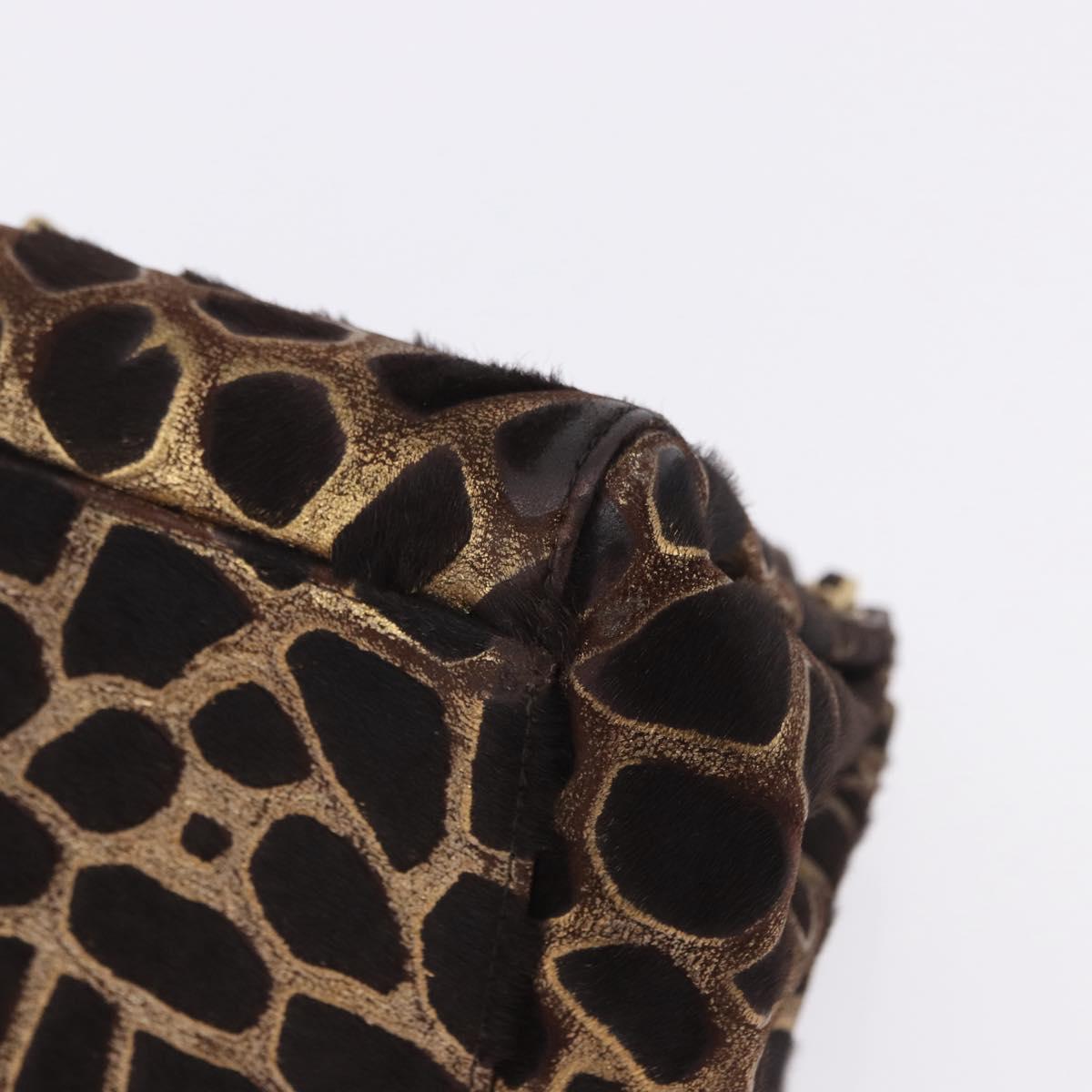 CHANEL 2.55 Chain Shoulder Bag Harako leather Brown Gold CC Auth 202903SAV