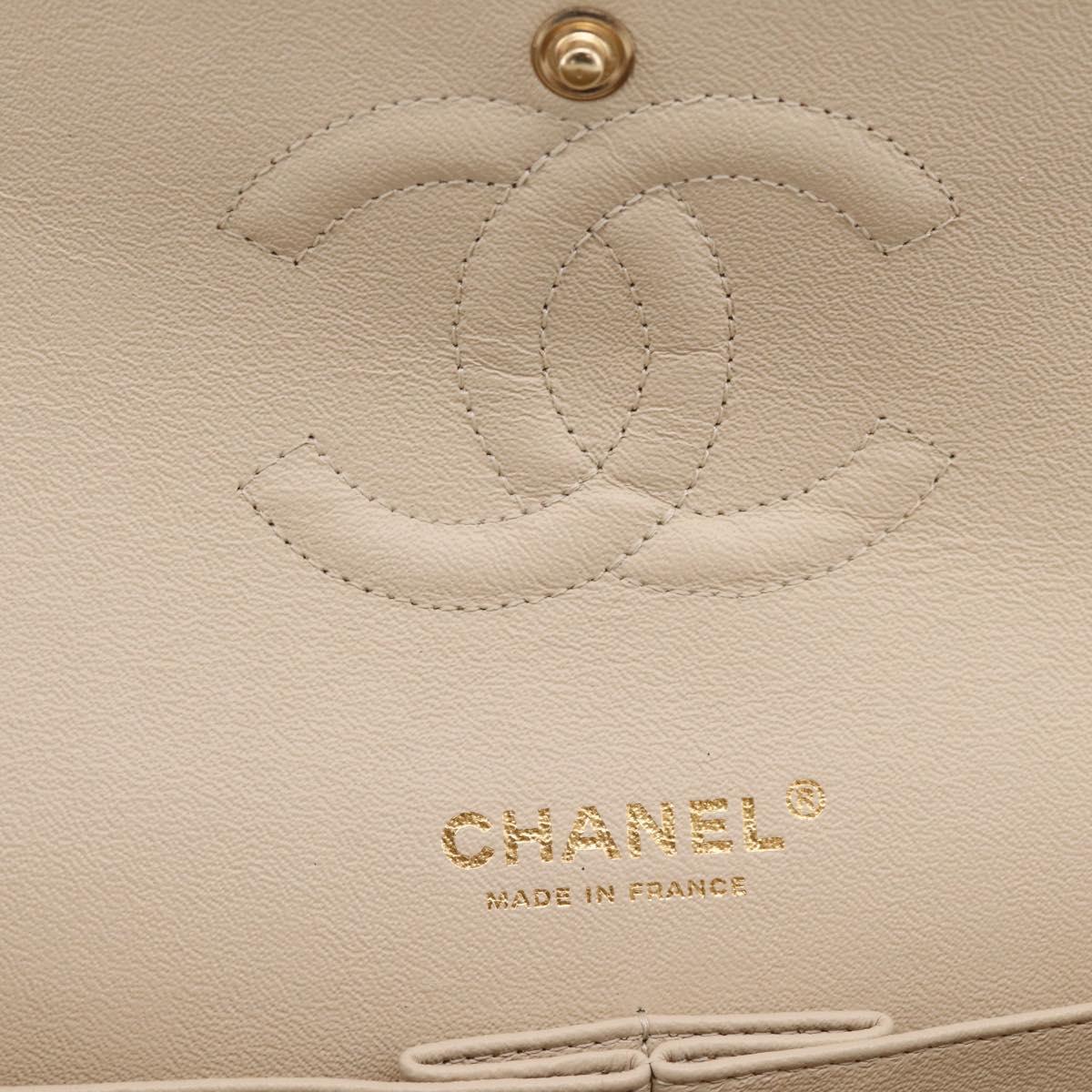 CHANEL Chain Matelasse 25 Bag Cotton Jersey Black White gold CC Auth 202910SM