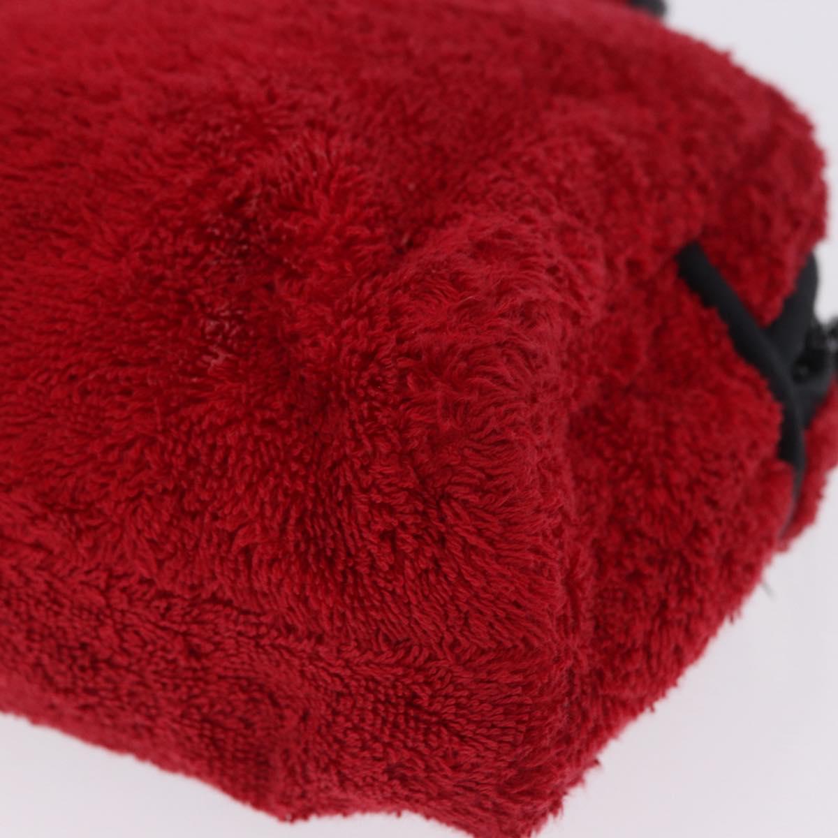 Christian Dior Hand Bag Pile Red Auth 202913