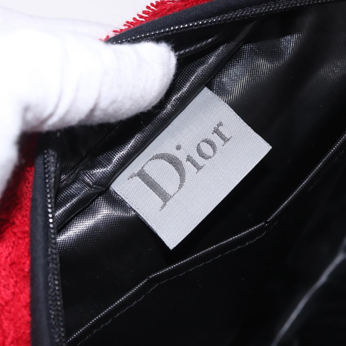 Christian Dior Hand Bag Pile Red Auth 202913