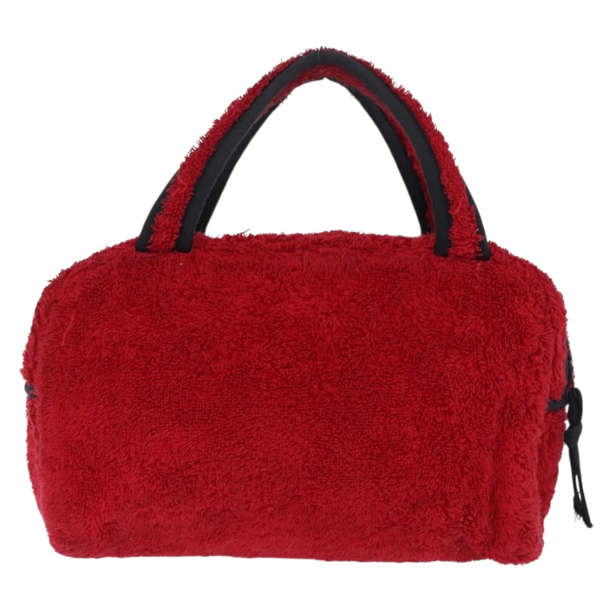 Christian Dior Hand Bag Pile Red Auth 202913