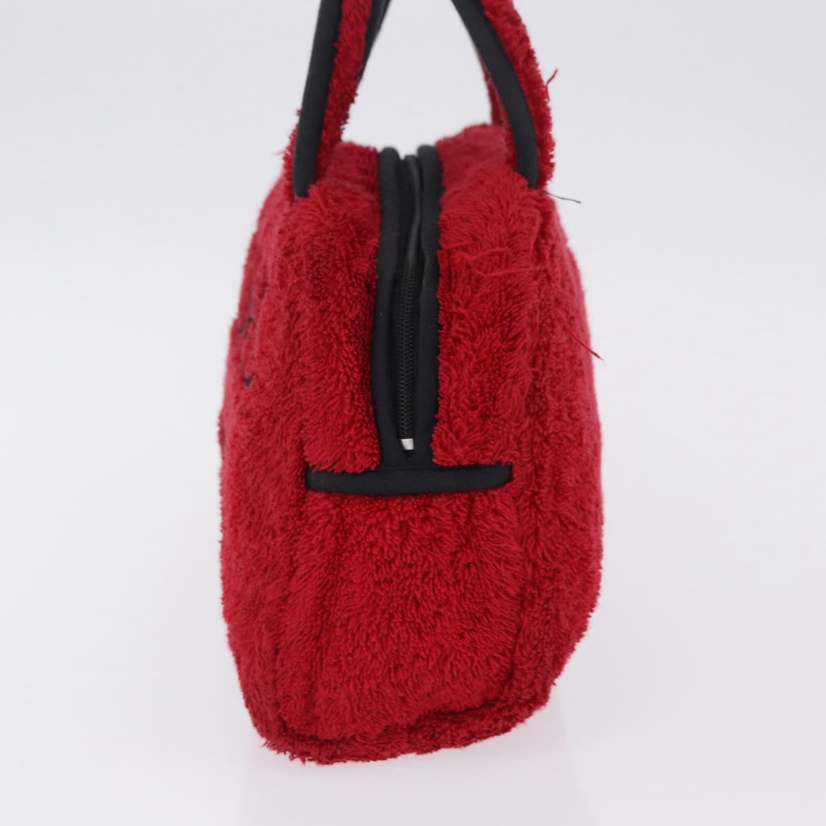 Christian Dior Hand Bag Pile Red Auth 202913