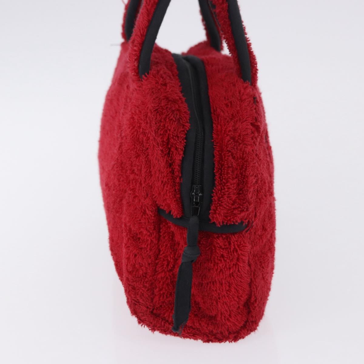 Christian Dior Hand Bag Pile Red Auth 202913