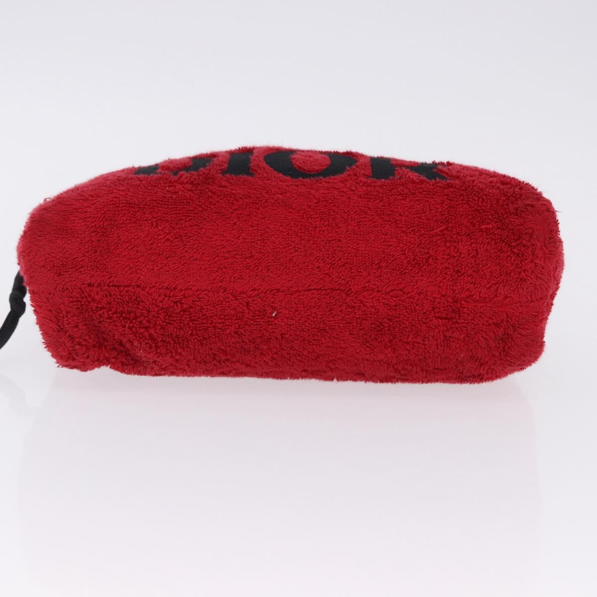 Christian Dior Hand Bag Pile Red Auth 202913