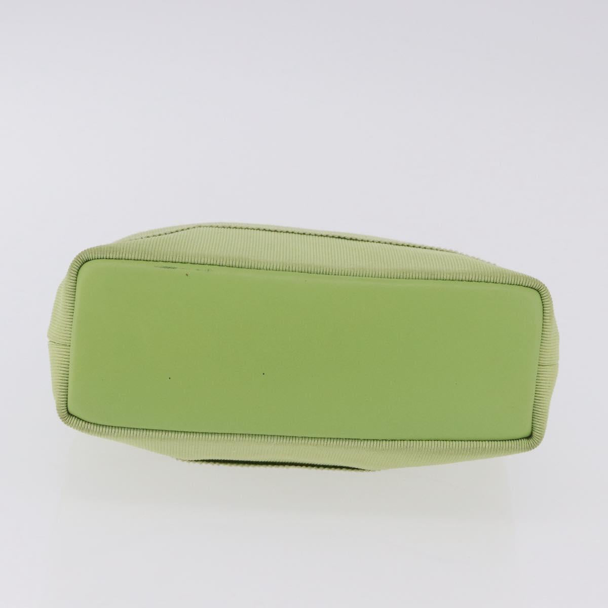 Salvatore Ferragamo Vala Hand Bag Canvas Green Gold Auth 202914A