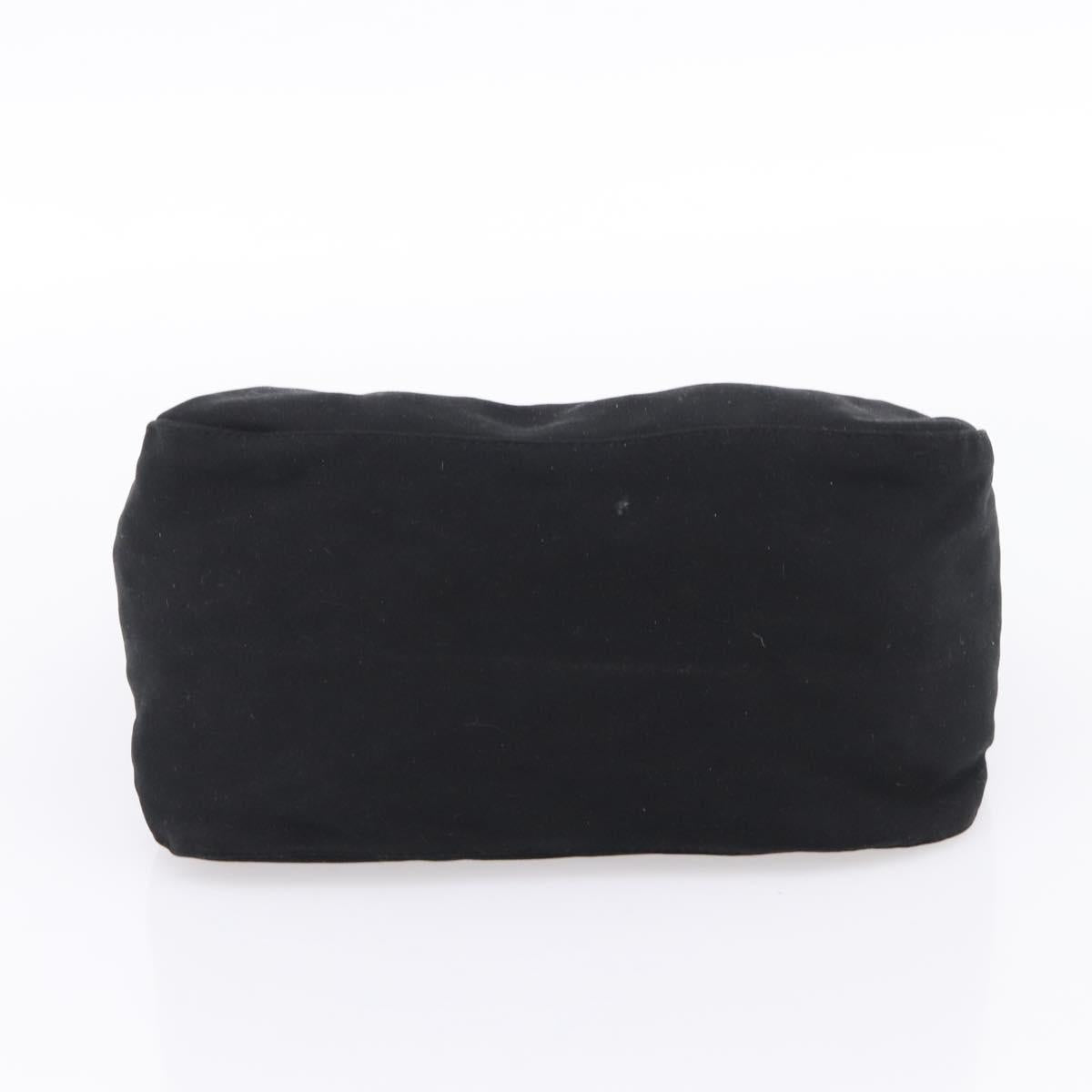 FENDI Mamma Baguette Shoulder Bag Cotton jersey Black Silver Auth 202920