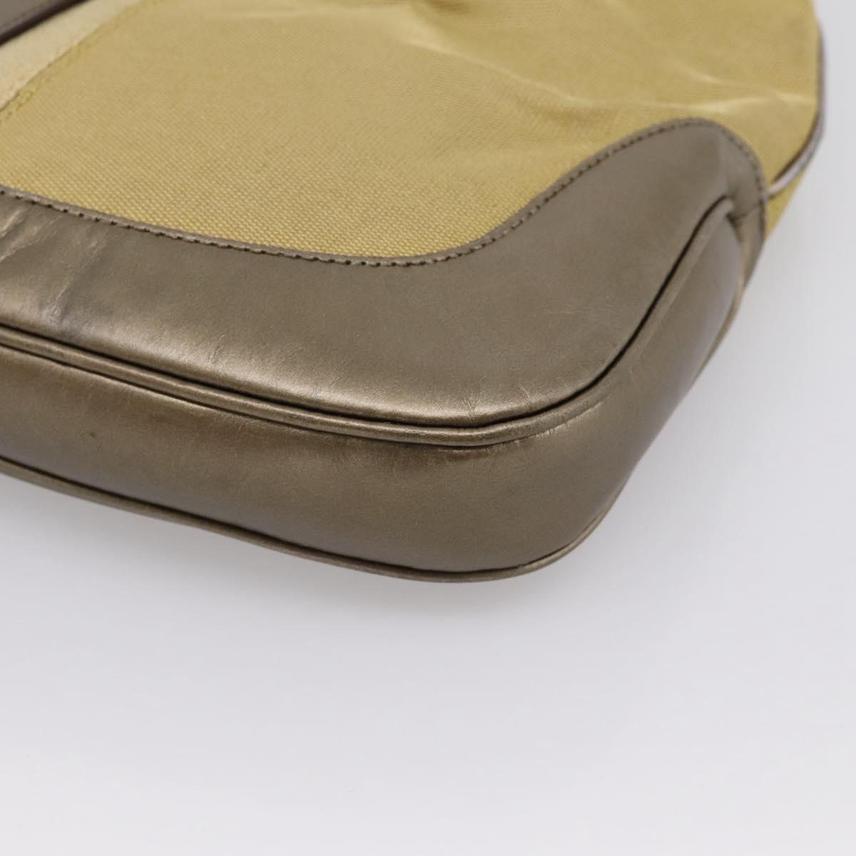 GUCCI Jackie Sherry Line Shoulder Bag Canvas Beige Gold 001 3306 Auth 202921A