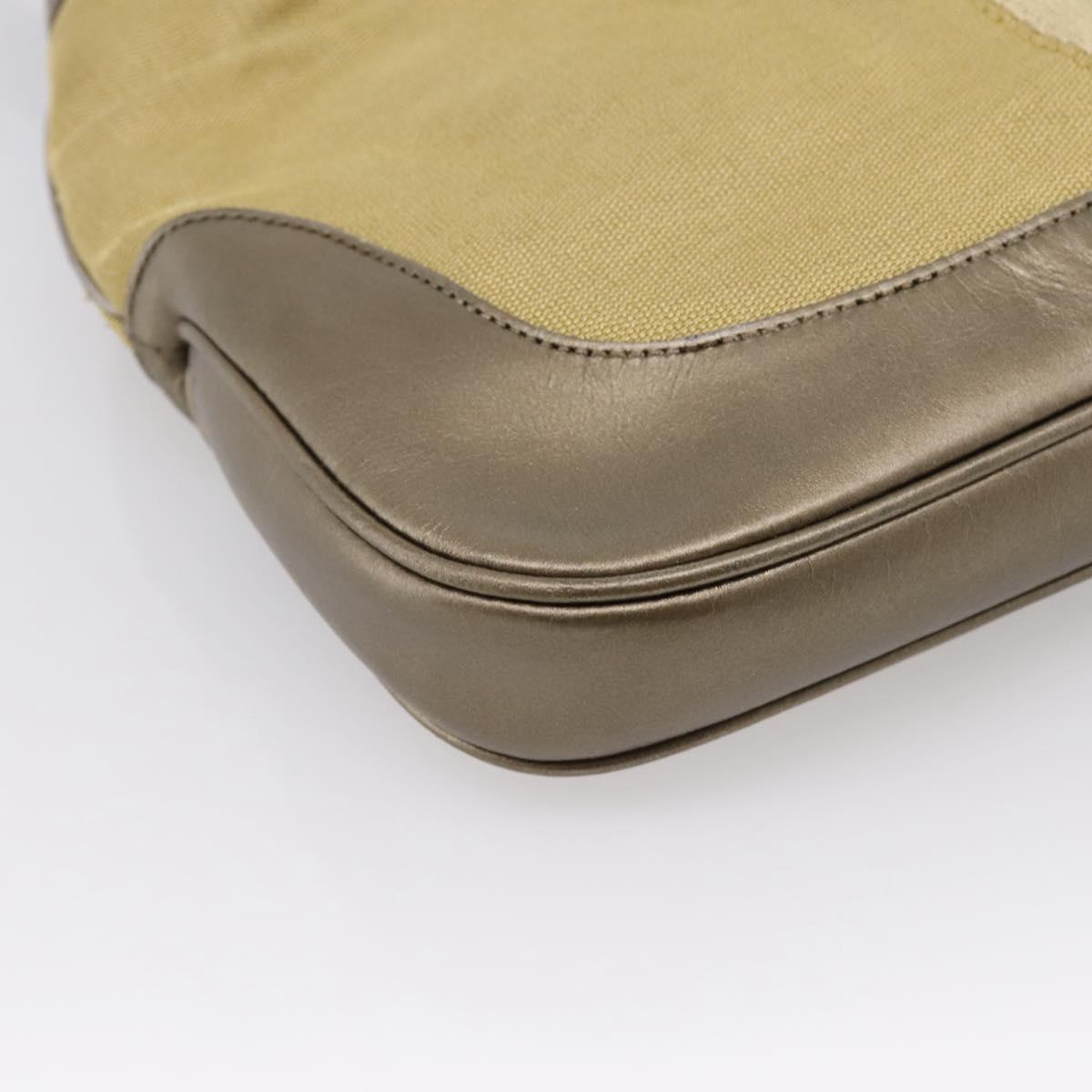 GUCCI Jackie Sherry Line Shoulder Bag Canvas Beige Gold 001 3306 Auth 202921A