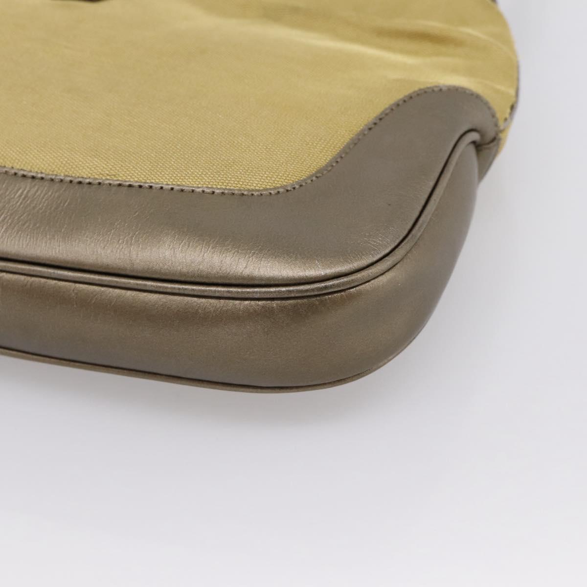 GUCCI Jackie Sherry Line Shoulder Bag Canvas Beige Gold 001 3306 Auth 202921A