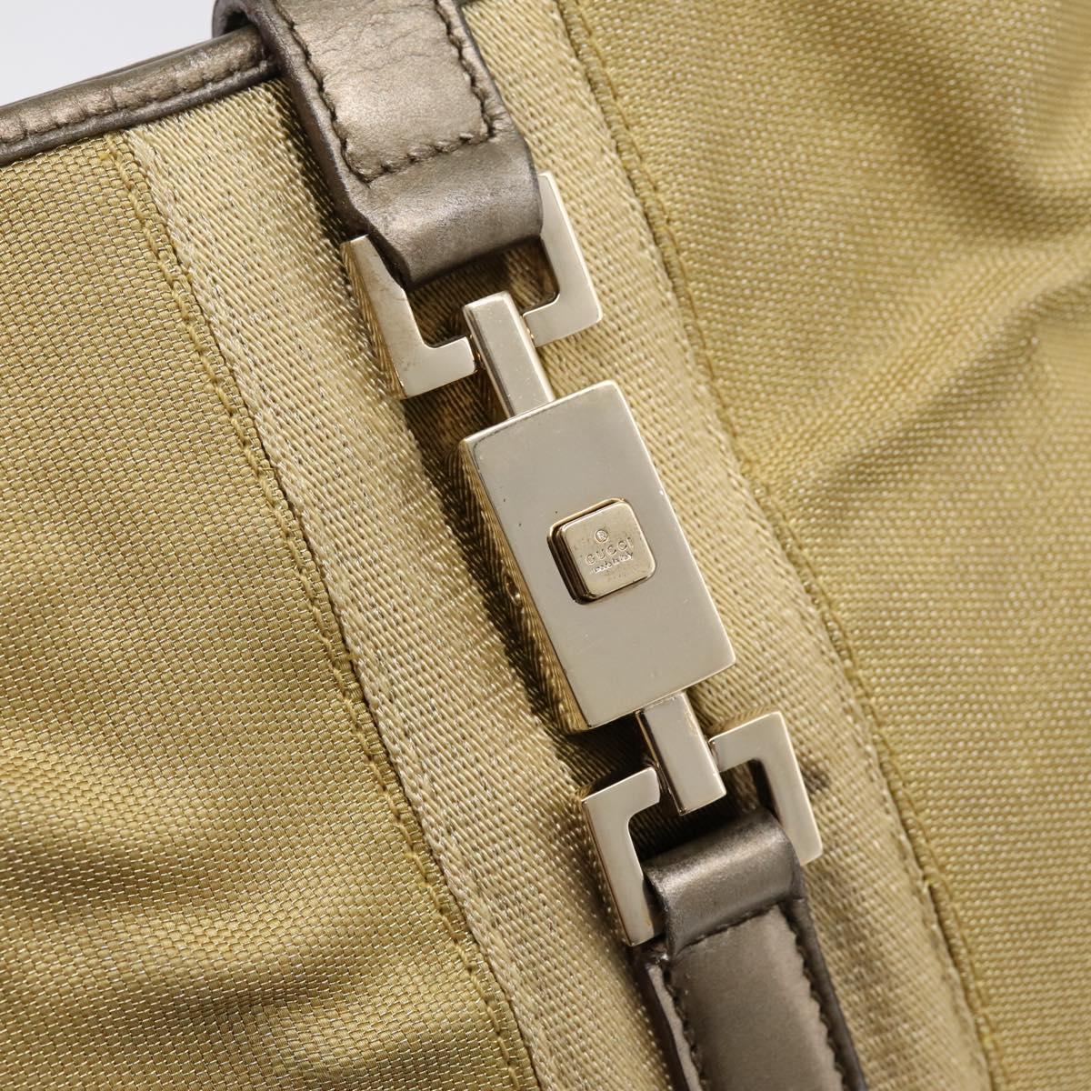 GUCCI Jackie Sherry Line Shoulder Bag Canvas Beige Gold 001 3306 Auth 202921A