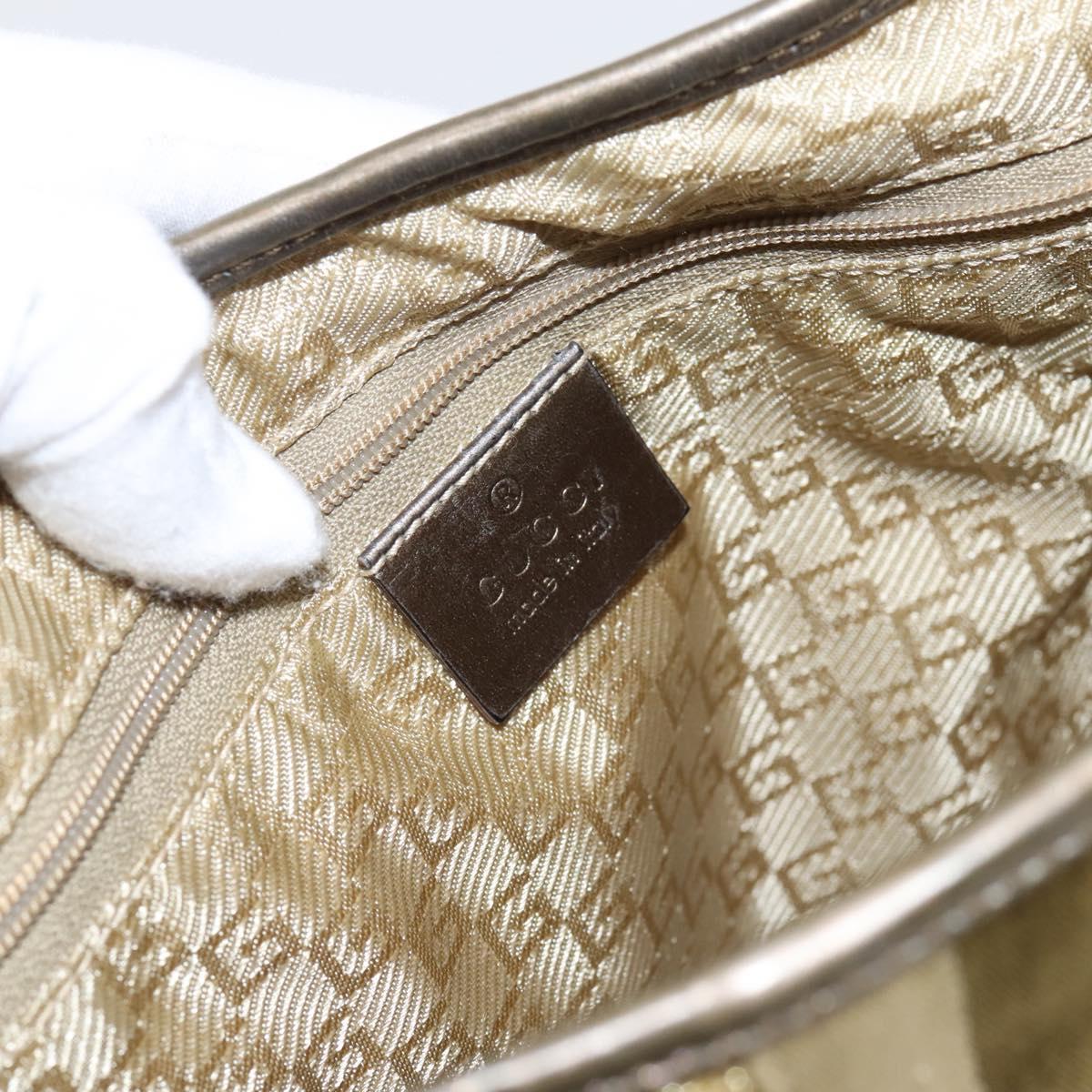 GUCCI Jackie Sherry Line Shoulder Bag Canvas Beige Gold 001 3306 Auth 202921A