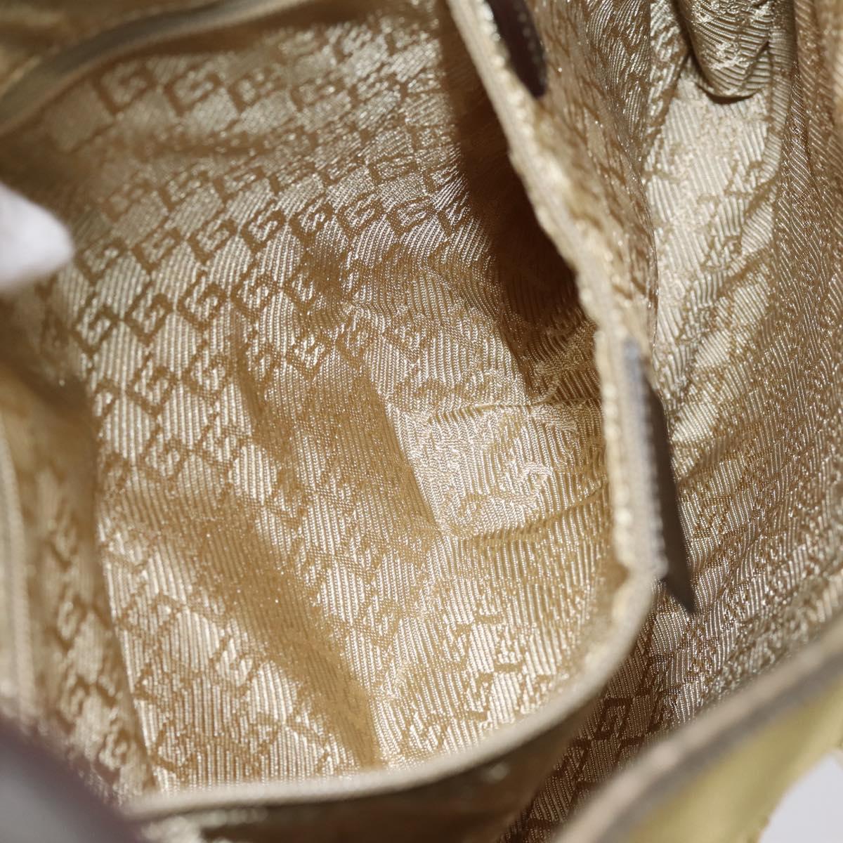 GUCCI Jackie Sherry Line Shoulder Bag Canvas Beige Gold 001 3306 Auth 202921A
