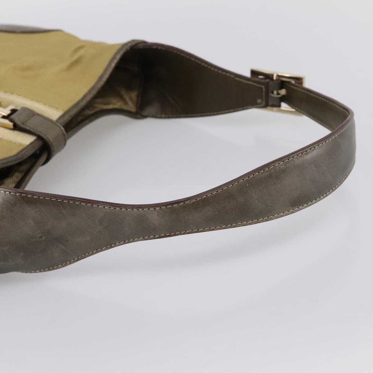 GUCCI Jackie Sherry Line Shoulder Bag Canvas Beige Gold 001 3306 Auth 202921A