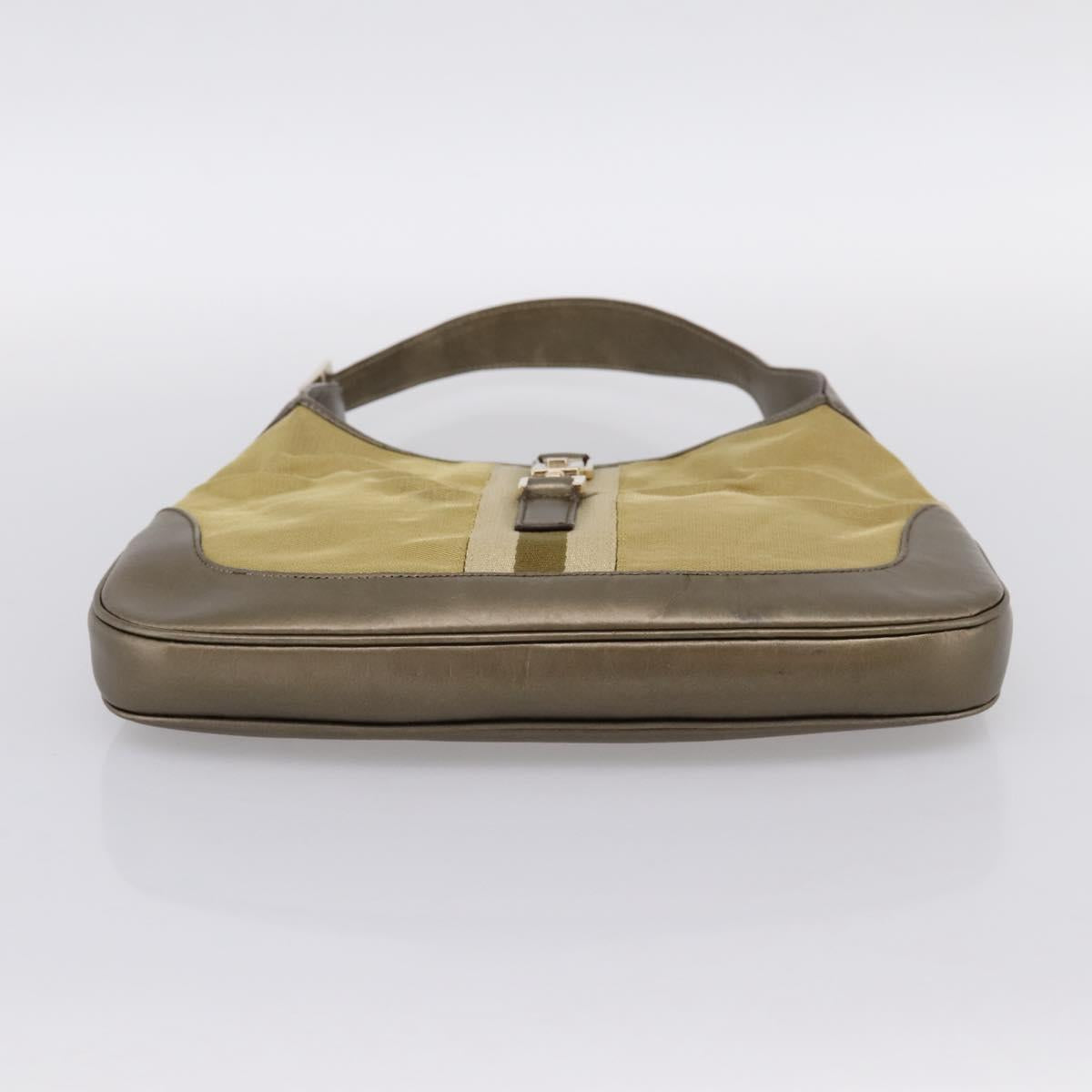 GUCCI Jackie Sherry Line Shoulder Bag Canvas Beige Gold 001 3306 Auth 202921A