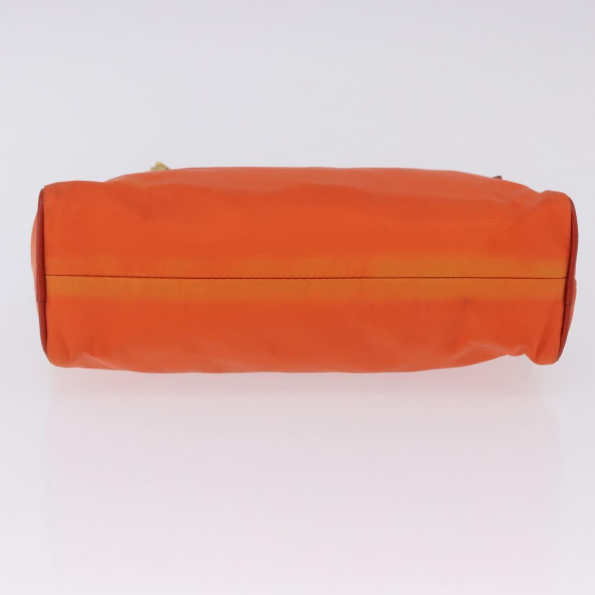 PRADA Shoulder Bag Nylon Orange Gold Auth 202922A