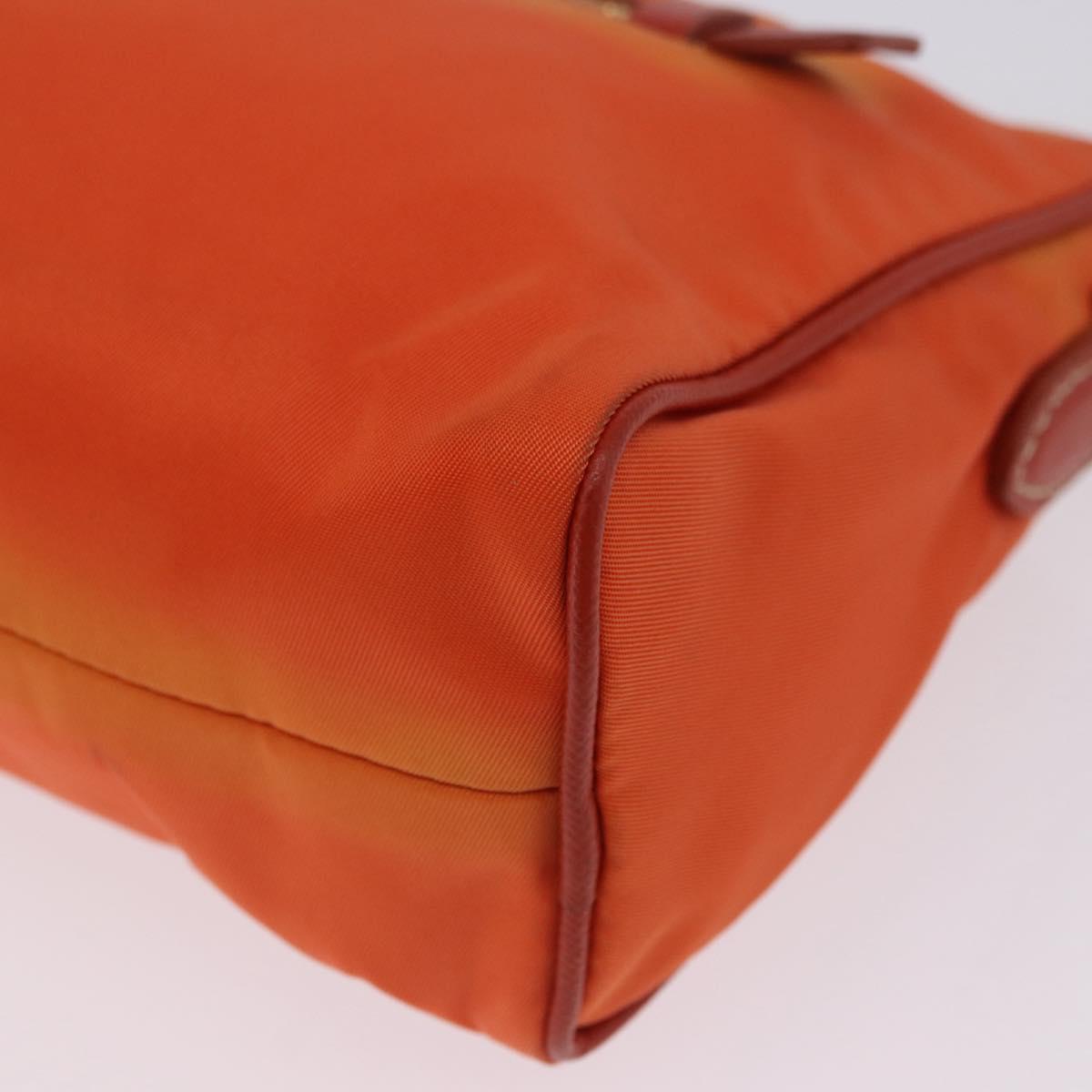 PRADA Shoulder Bag Nylon Orange Gold Auth 202922A