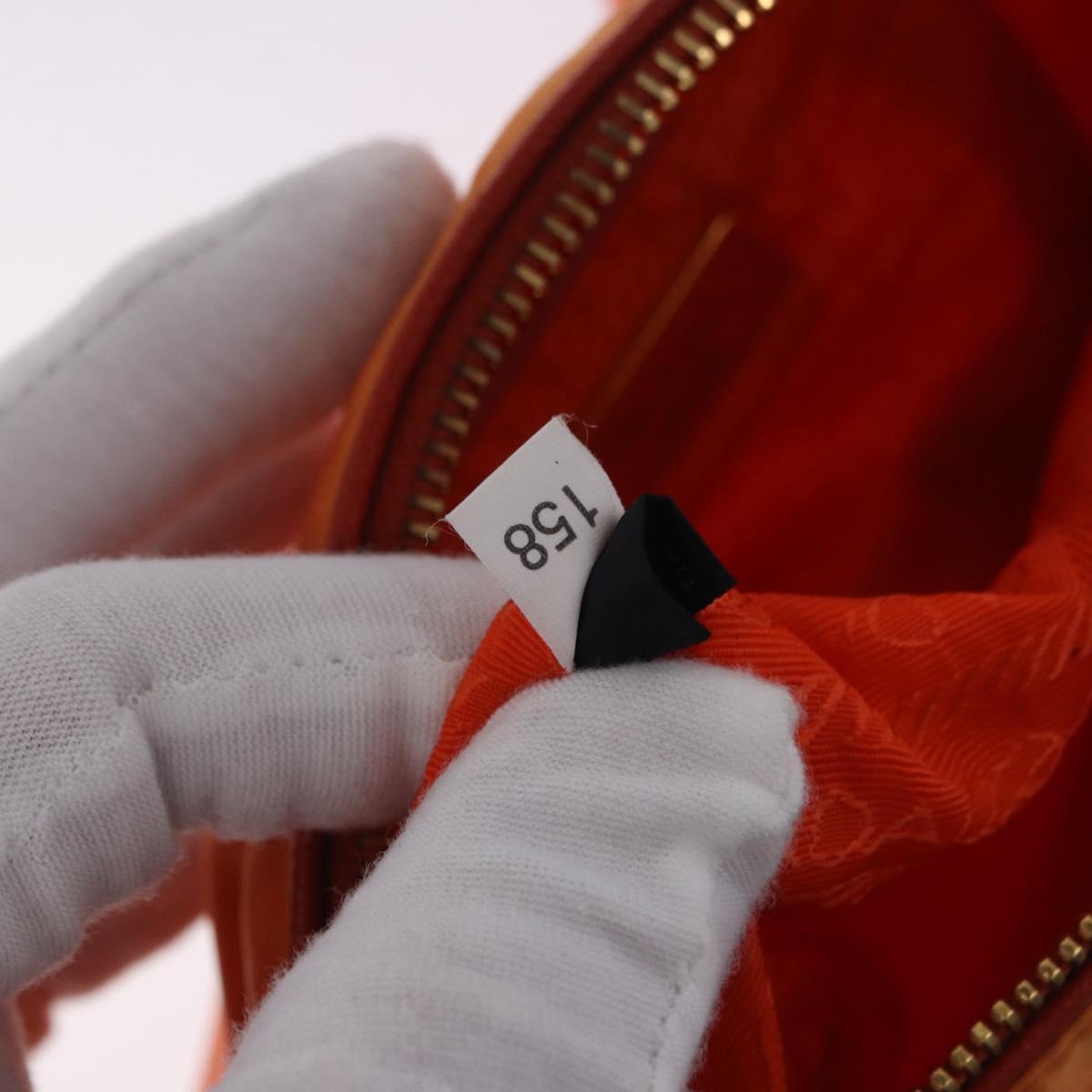 PRADA Shoulder Bag Nylon Orange Gold Auth 202922A
