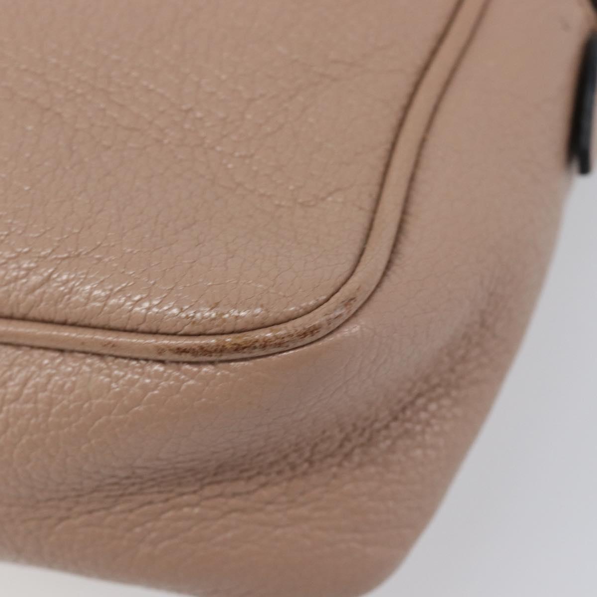 Miu Miu Shoulder Bag Leather Beige Gold Auth 202924A