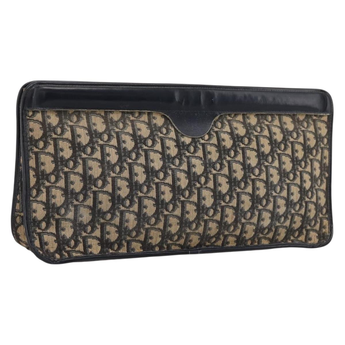 Christian Dior Trotter Canvas Clutch Bag Navy Auth 202928