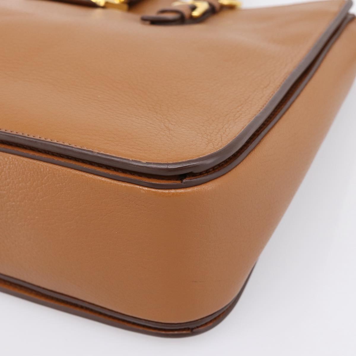 Miu Miu Hand Bag Leather 2way Brown Gold Auth 202932V