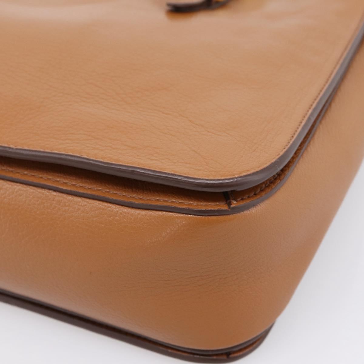 Miu Miu Hand Bag Leather 2way Brown Gold Auth 202932V