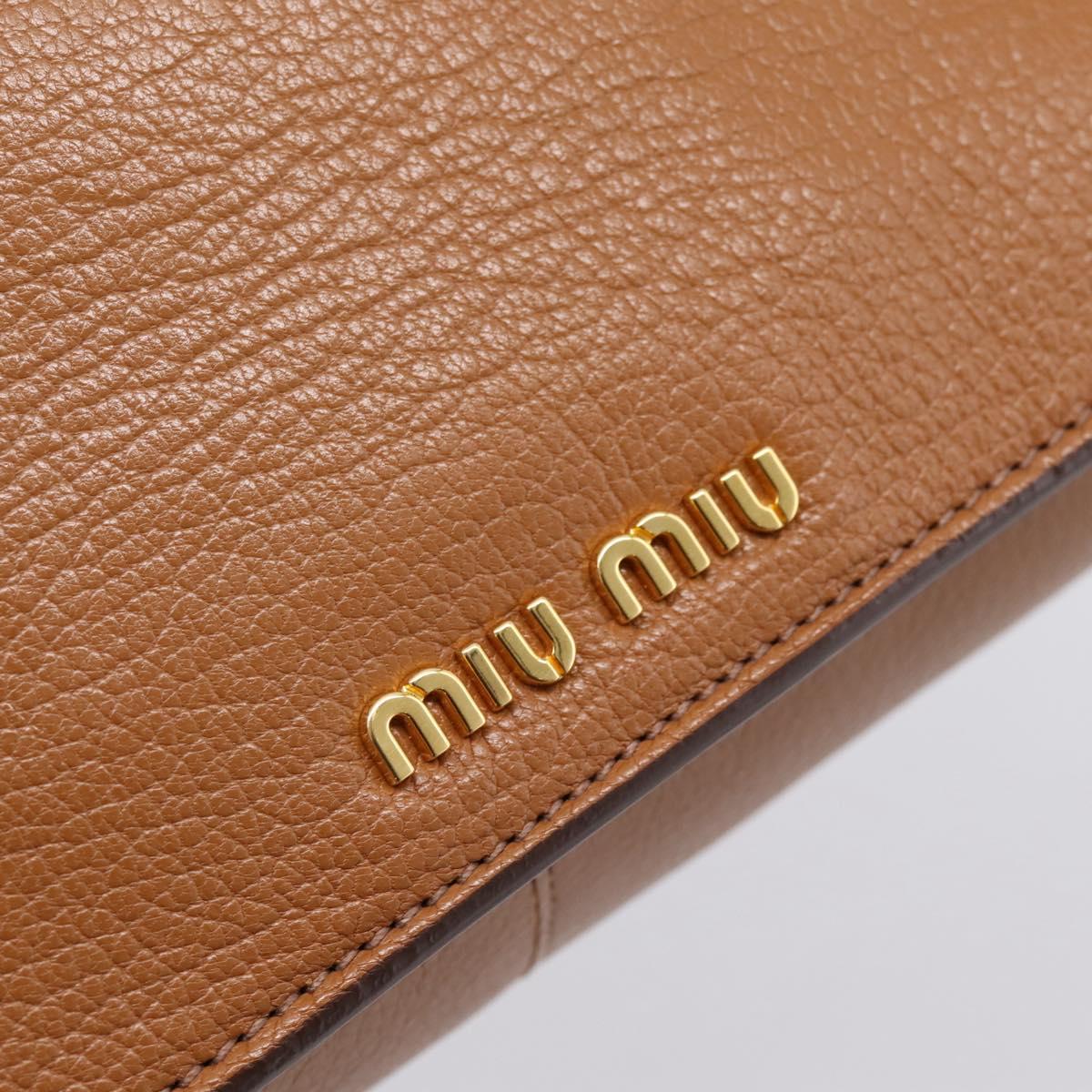 Miu Miu Hand Bag Leather 2way Brown Gold Auth 202932V