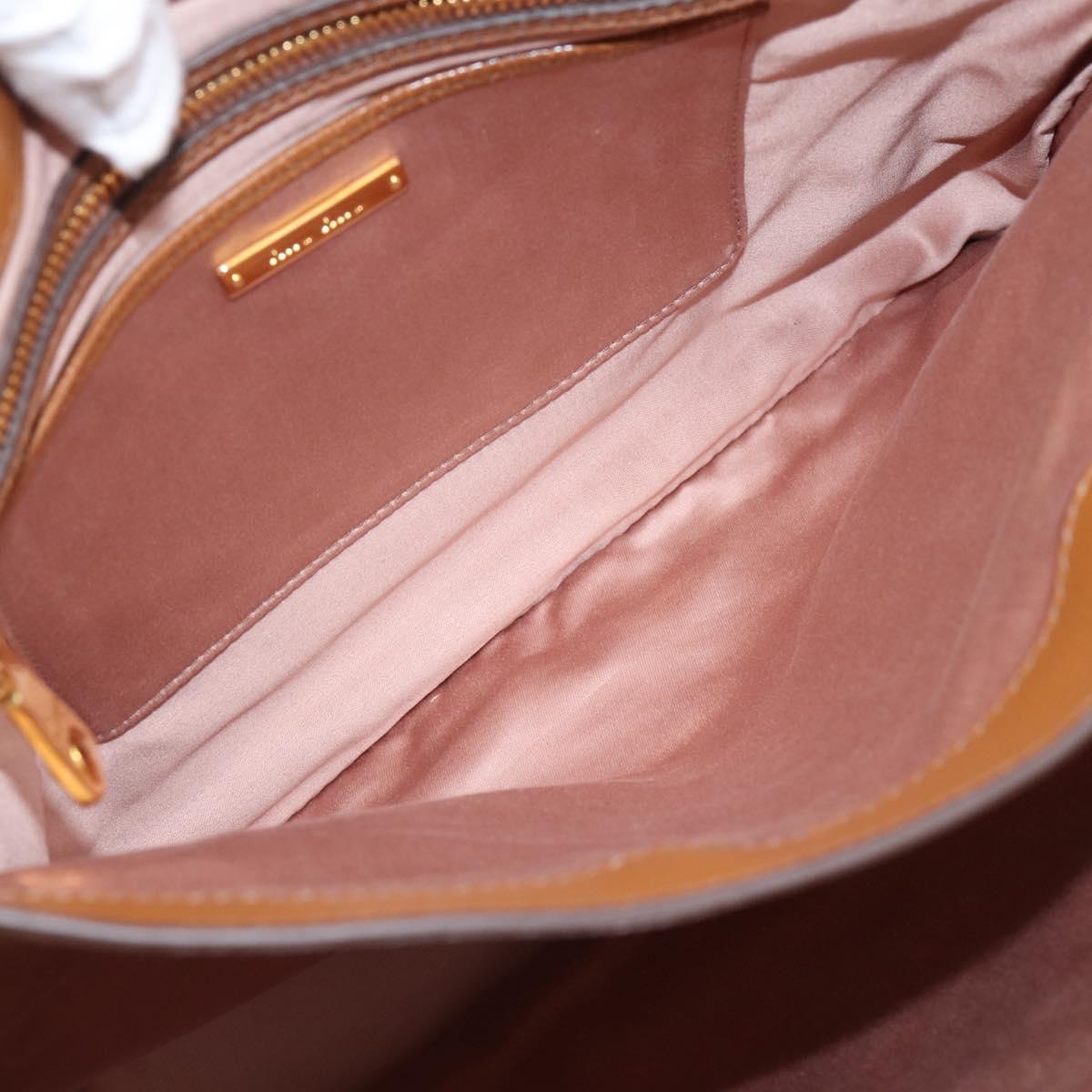 Miu Miu Hand Bag Leather 2way Brown Gold Auth 202932V
